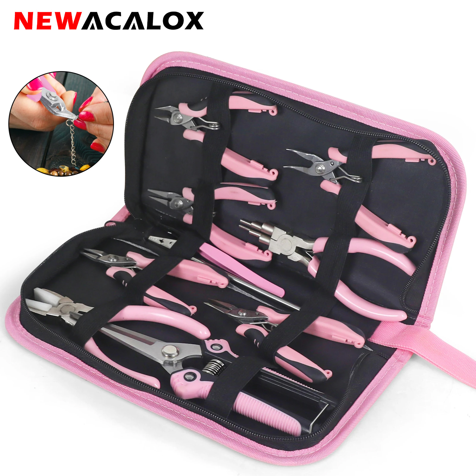 Jewelry Making Round Nose Pliers - NEWACALOX Mini Jewelry Pliers Carbon Steel