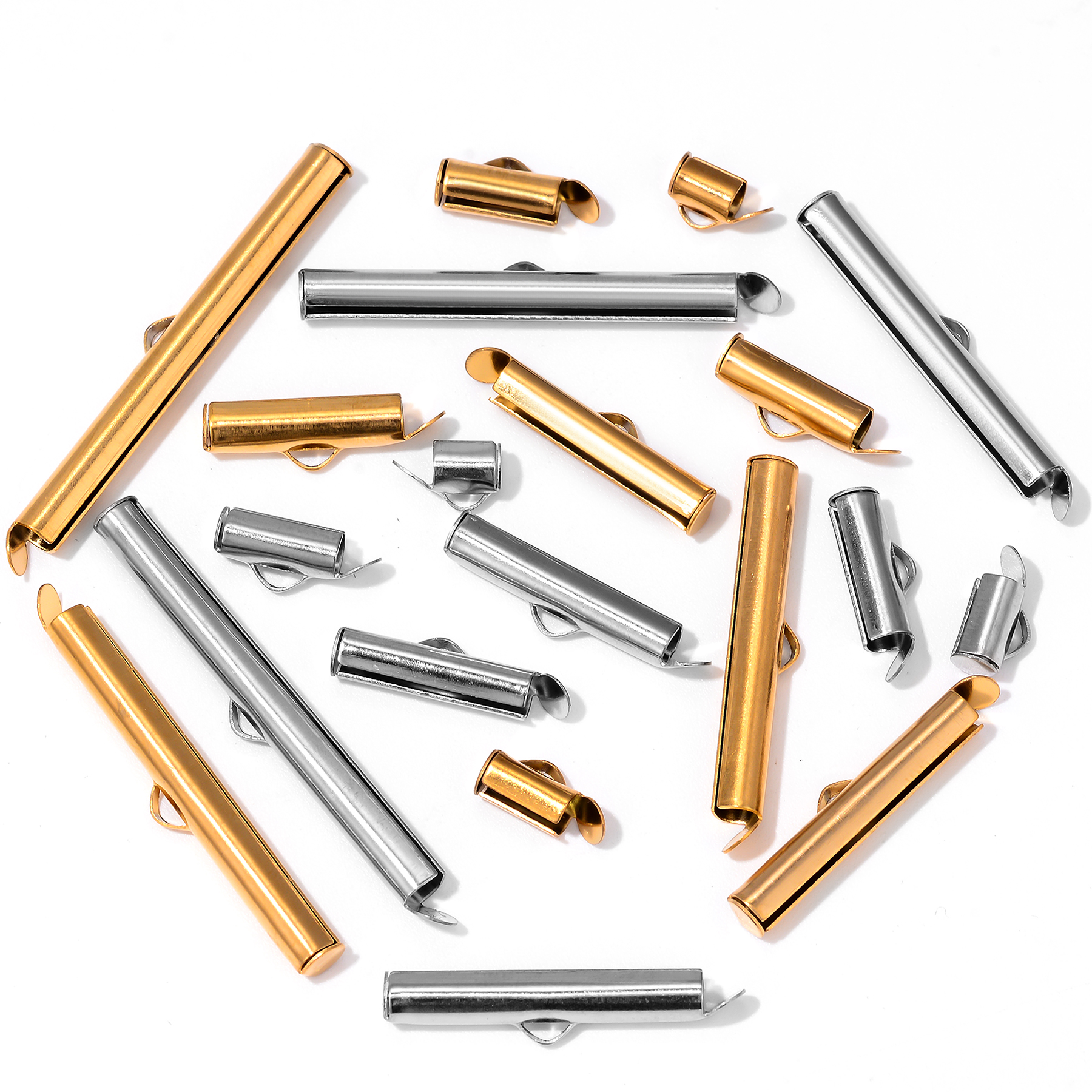 Jewelry Making Chain - 8pcs Stainless Steel Gold Plated Crimp
