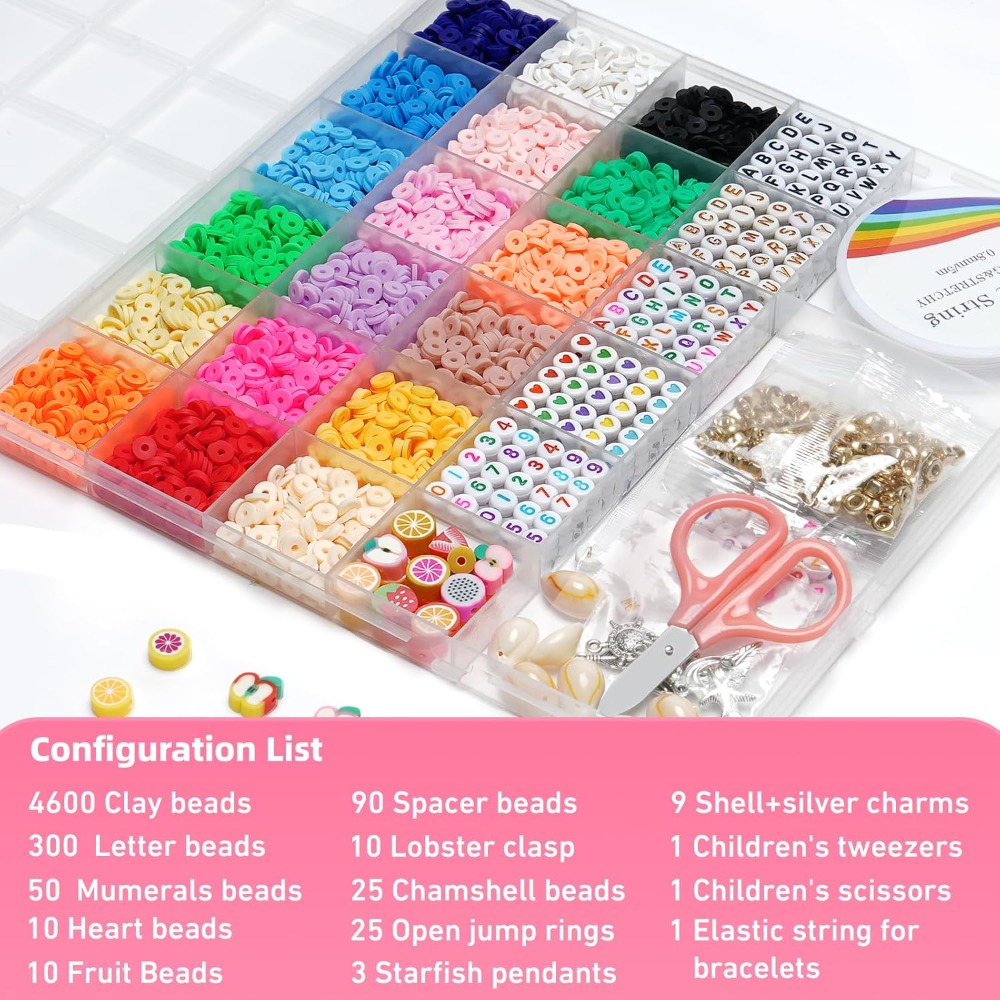 5100 Clay Beads Bracelet Makin - Jewelry Making For Teens reseña y precio