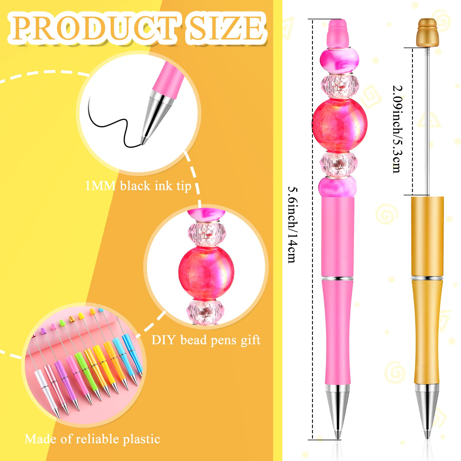 50Pcs Beadable Pens Plastic Be - Jewelry Making Material reseña y precio