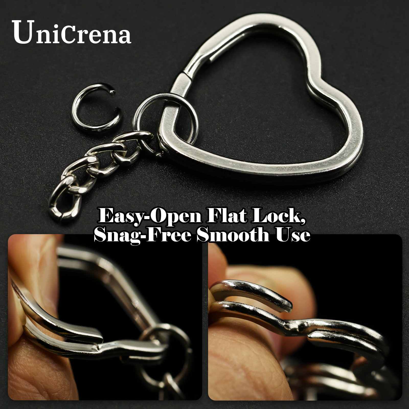UniCrena Split Ring Keychain w - Jewelry Making Chain reseña y precio