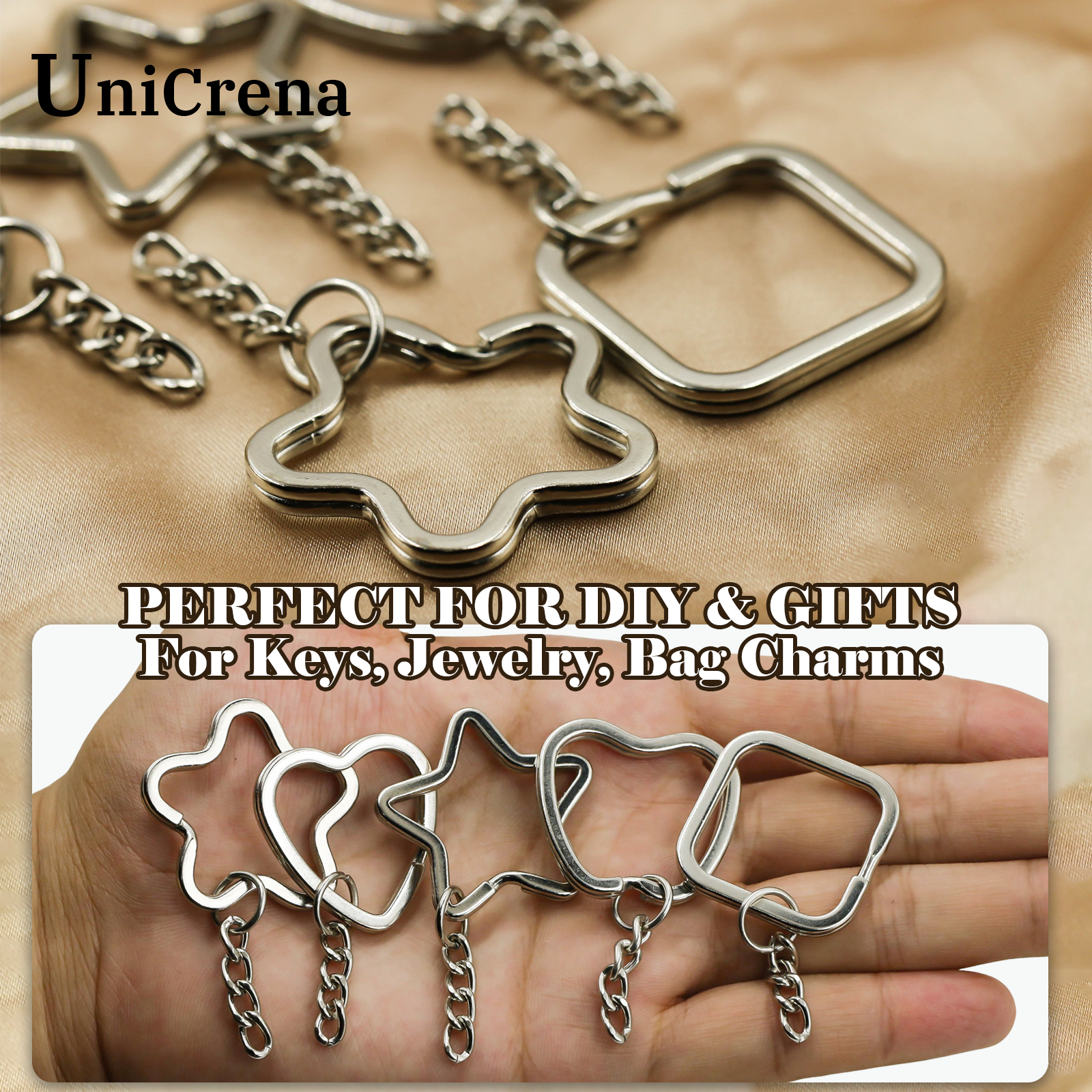 UniCrena Split Ring Keychain w - Jewelry Making Chain reseña y precio