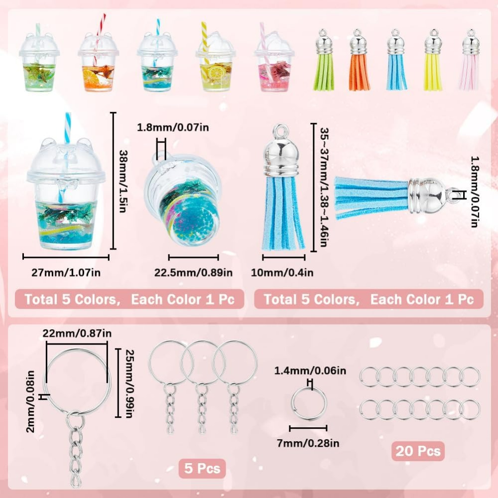35Pcs DIY 5 Sets Bubble Tea Ke - Jewelry Making Chain reseña y precio
