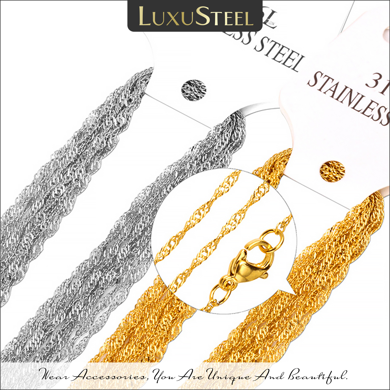 LUXUSTEEL 2mm 10Pcs/Lot Wave T - Jewelry Making Singapore reseña y precio