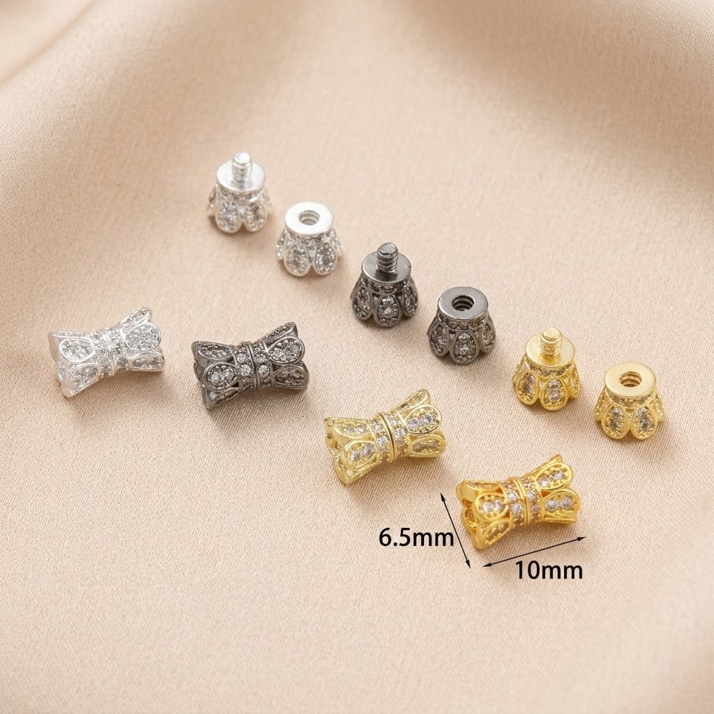 2pcs 18K Gold Plated Cubic Zir - Jewelry Making Pins reseña y precio