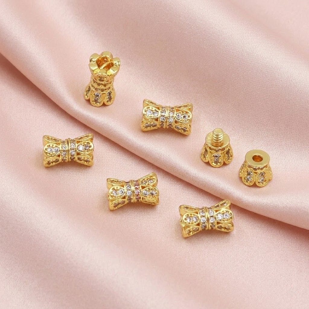 2pcs 18K Gold Plated Cubic Zir - Jewelry Making Pins reseña y precio