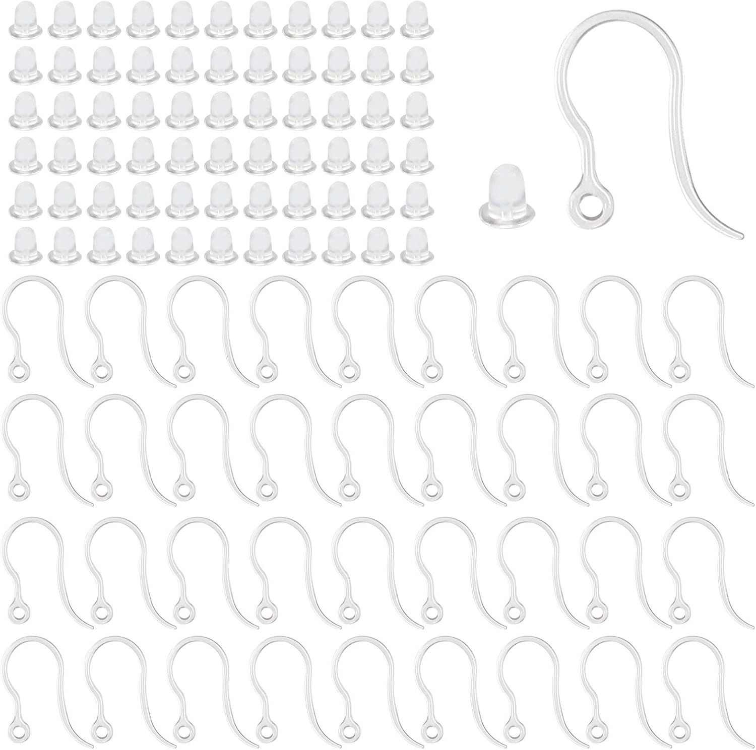 40pcs Clear Plastic Earring Ho - Jewelry Making Pins reseña y precio