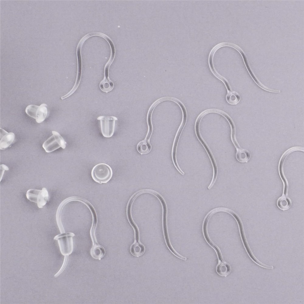 40pcs Clear Plastic Earring Ho - Jewelry Making Pins reseña y precio