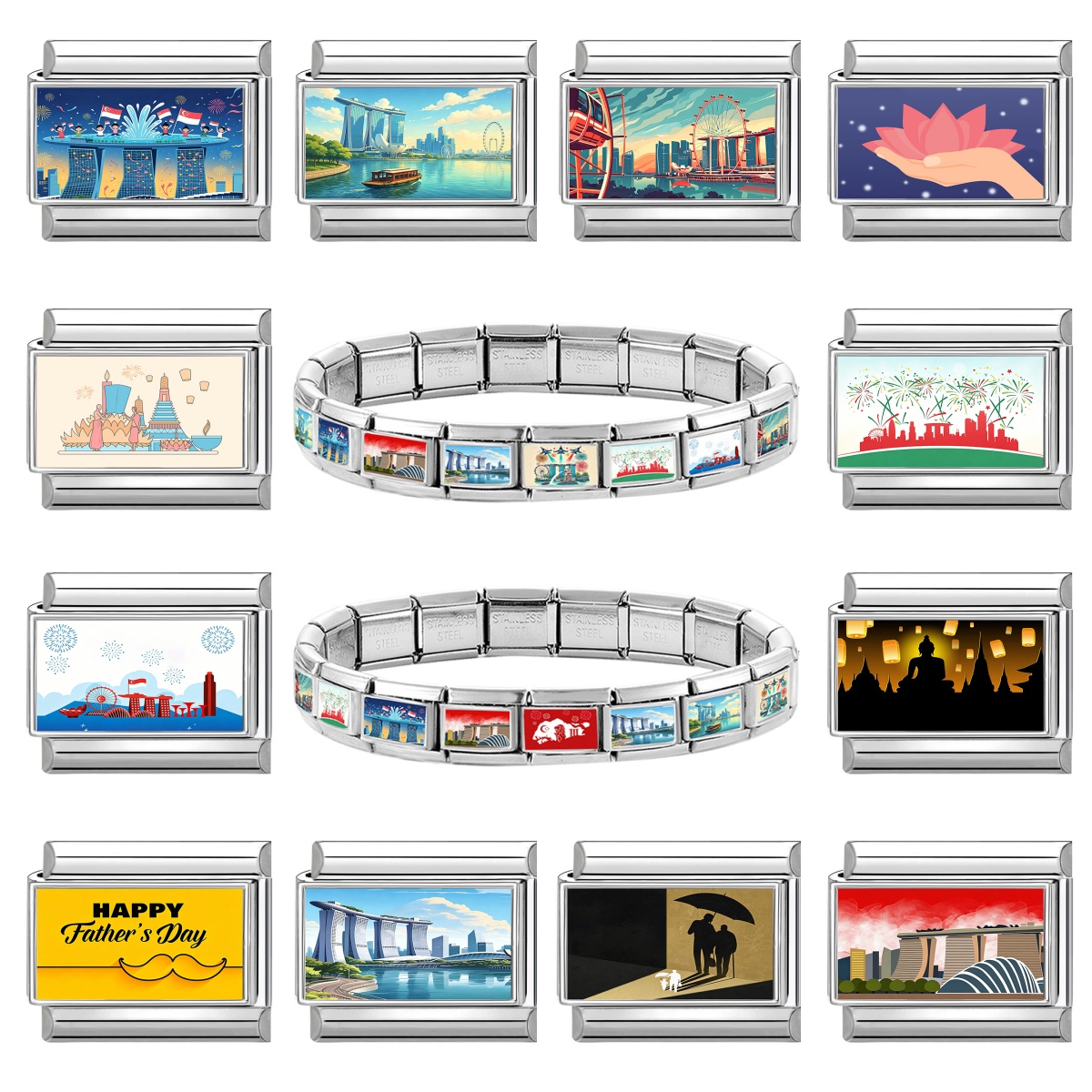 Y2K Singapore National Day Mer - Jewelry Making Singapore reseña y precio